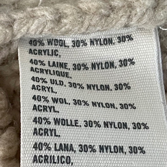 Abercrombie Fitch Women S Wool Blend Cable Knit Trench Sweater Logo Y2K Hooded - Picture 9 of 10